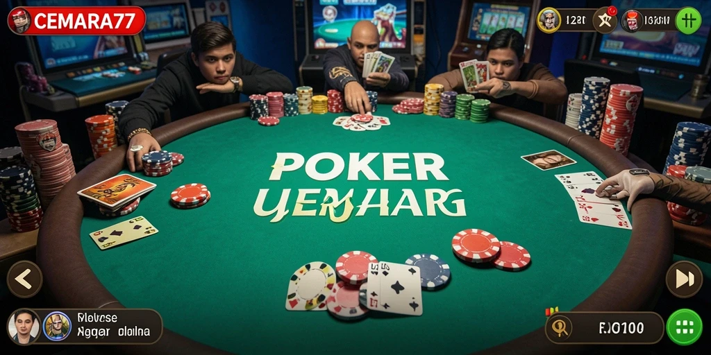 Tampilan gameplay menegangkan dan seru di CEMARA77.