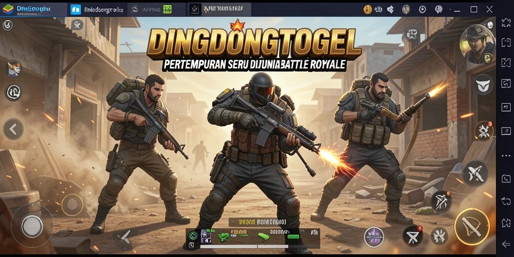 Tangkapan layar DINGDONGTOGEL menampilkan aksi intens Battle Royale.
