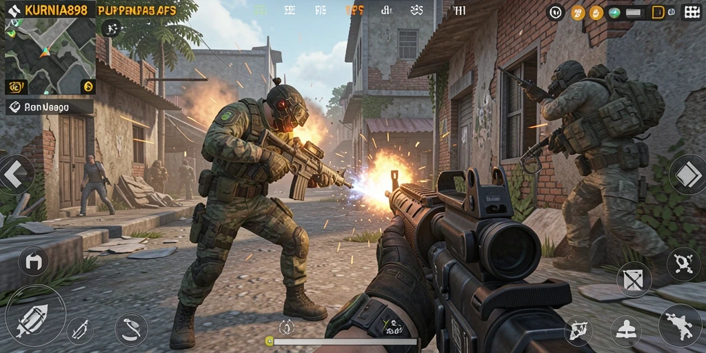 Screenshot gameplay KURNIA898 yang menunjukkan aksi menembak seru.