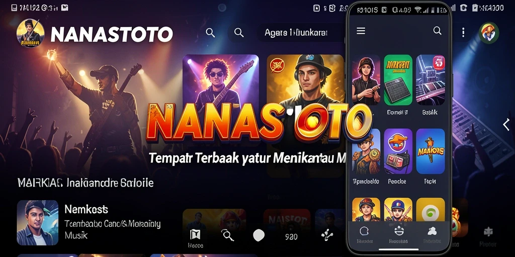 Tampilan gameplay <strong>NANASTOTO</strong> dengan antarmuka musik yang interaktif.