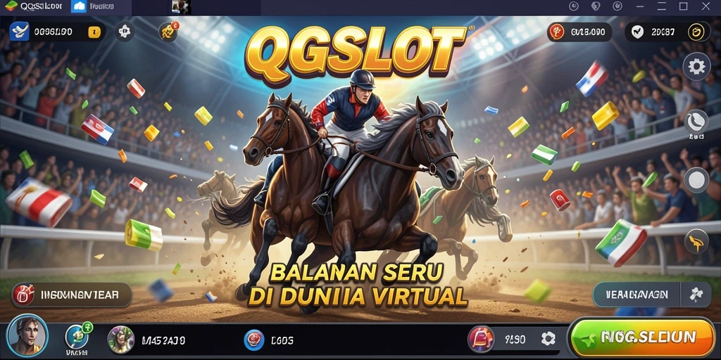 Gameplay QQSLOT yang seru dan menegangkan saat balapan.