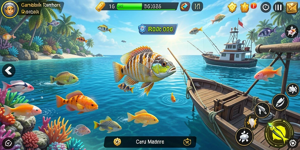Tampilan gameplay R6R6 dengan aksi Tembak Ikan yang seru.