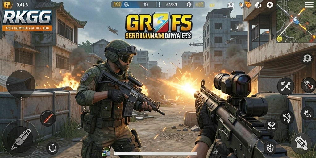 Tampilan aksi gameplay seru dalam RKGG yang memukau.