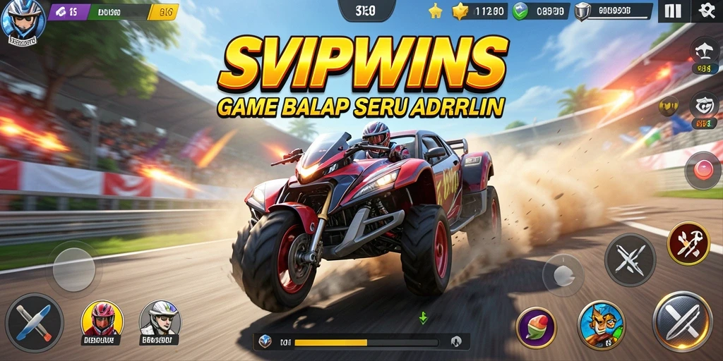 Tampilan gameplay menegangkan dari SVIPWINS saat balapan.
