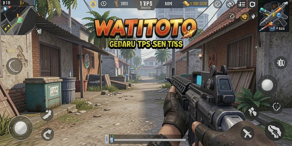 Screenshot gameplay WATITOTO menampilkan aksi tembak-menembak yang mendebarkan.